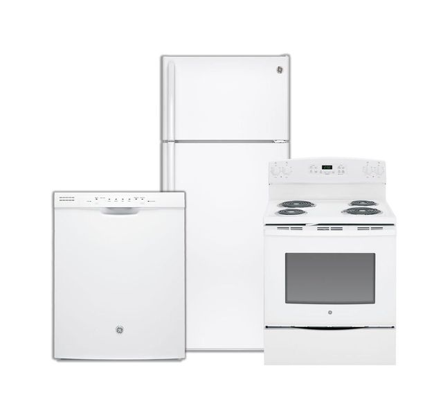 GE® 3 Piece White Kitchen Package-0