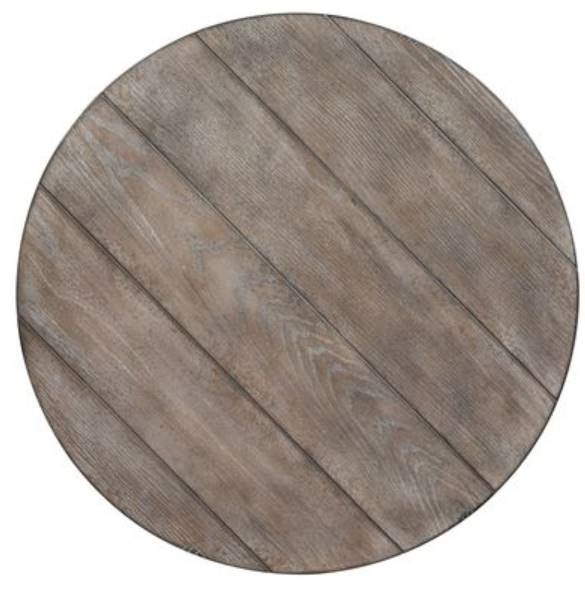 Liberty Furniture Sedona Gravel Round End Table with Heavy Distressed White Base-3