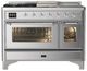 Ilve® Majestic III 48" Stainless Steel Pro Style Dual Fuel Natural Gas Range with Triple Glass Door and Chrome Trim-0
