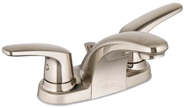 American Standard Colony® PRO Brushed Nickel 4" Centerset 2-Handle Bathroom Faucet Less Drain with Lever Handles-0