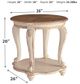 Signature Design by Ashley® Realyn Distressed Wood Round End Table with Chipped White Base-2