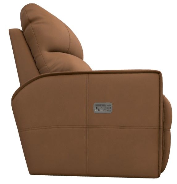La-Z-Boy® Maddox Camel Leather Power Reclining Chair and a Half with Headrest-2