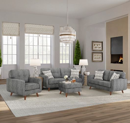 Legends Home Hollywood Stonewash Black Ottoman-1