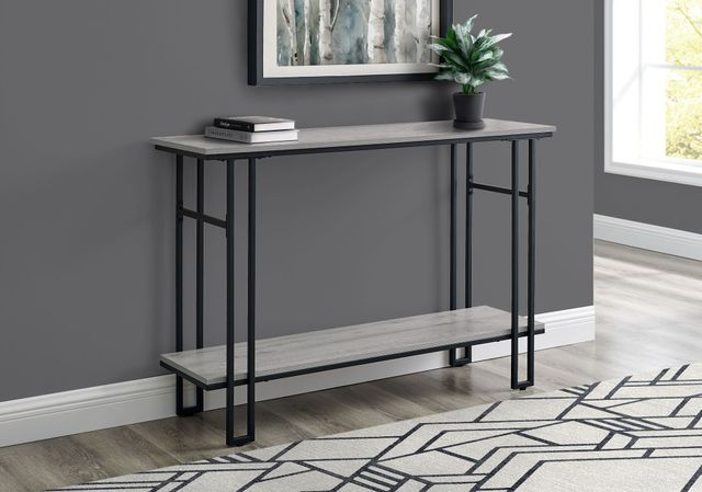 Monarch Specialties Inc. Grey 48"L Black Metal Hall Console Table-2