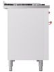 Ilve® Nostalgie II Noblesse 48'' White Pro Style Dual Fuel Range with Copper Trim-2