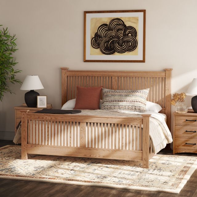 Intercon Oak Park Taupe King Slat Bed-1
