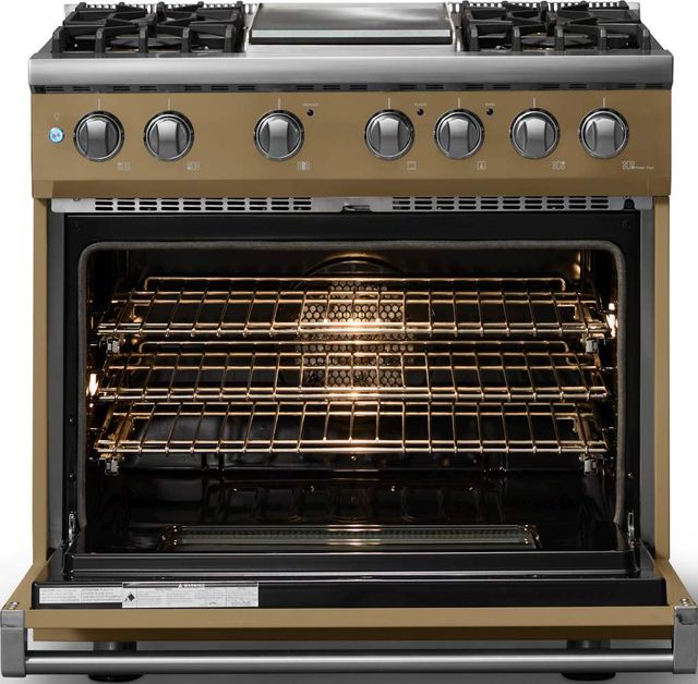 Viking® 5 Series 36" Golden Hour Pro Style Dual Fuel (NG) Range with Polished Chrome Trim-1