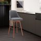 Armen Living Sicily Gray/Walnut Swivel Bar Stool-1