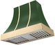 La Cornue CornuFé Cascade 36" Brands Hatch Green Wall Mounted Range Hood with Polished Brass Trim-0