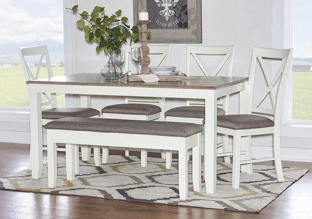 Powell® Jane 6-Piece Taupe/Vanilla White Dining Set-3
