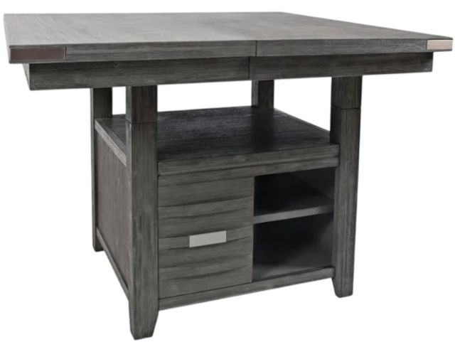 Jofran Inc. Altamonte 7-Piece Brushed Gray/Dark Charcoal Square Dining Table Set-1