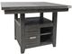 Jofran Inc. Altamonte 7-Piece Brushed Gray/Dark Charcoal Square Dining Table Set-1