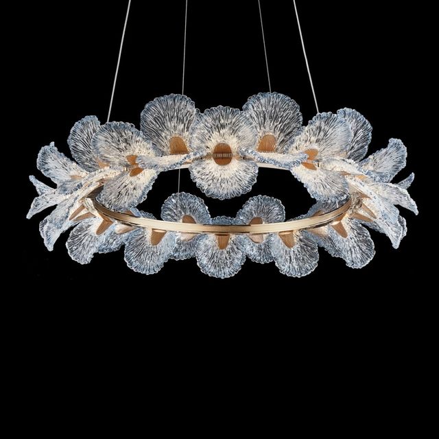 Michael Amini® Brisa Blue/Gold Large Round LED Chandelier-1