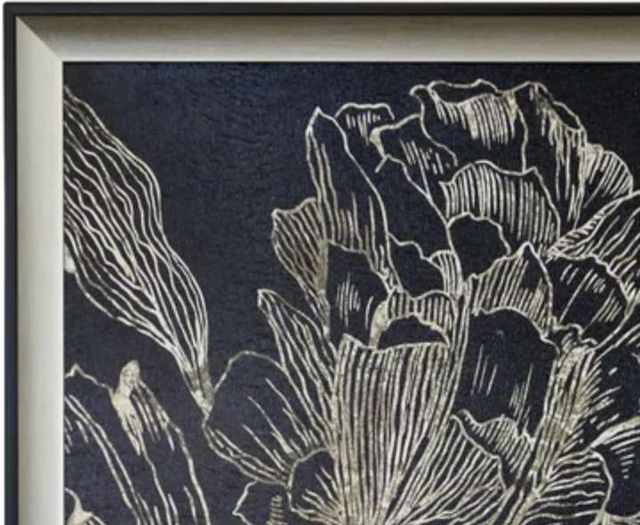 Stylecraft Golden Flower Folklore I Black/Silver Wall Art -1