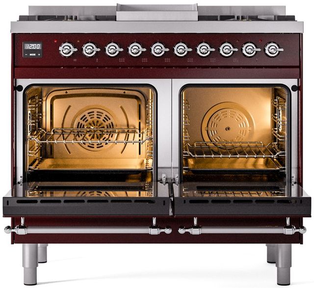 Ilve® Nostalgie II Series 40" Burgundy Pro Style Dual Fuel Range-1