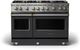 Viking® 5 Series 48" Cast Black and Stainless Steel Freestanding Double Oven Gas Range-0