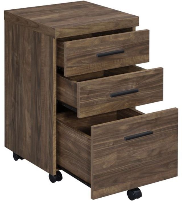 Coaster® Luetta Aged Walnut 3-Drawer Mobile Storage Cabinet with Casters -2