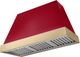 AGA Euclid 48" Piccadilly Red Wall Mounted Range Hood  with Brushed Brass Trim-0