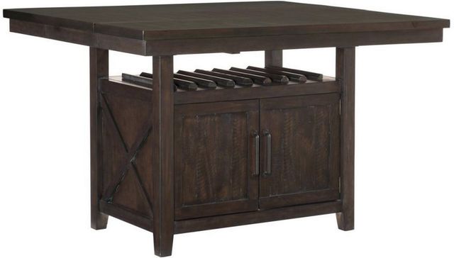 Mazin Furniture Oxton Distressed Dark Cherry Counter Height Dining Table-0