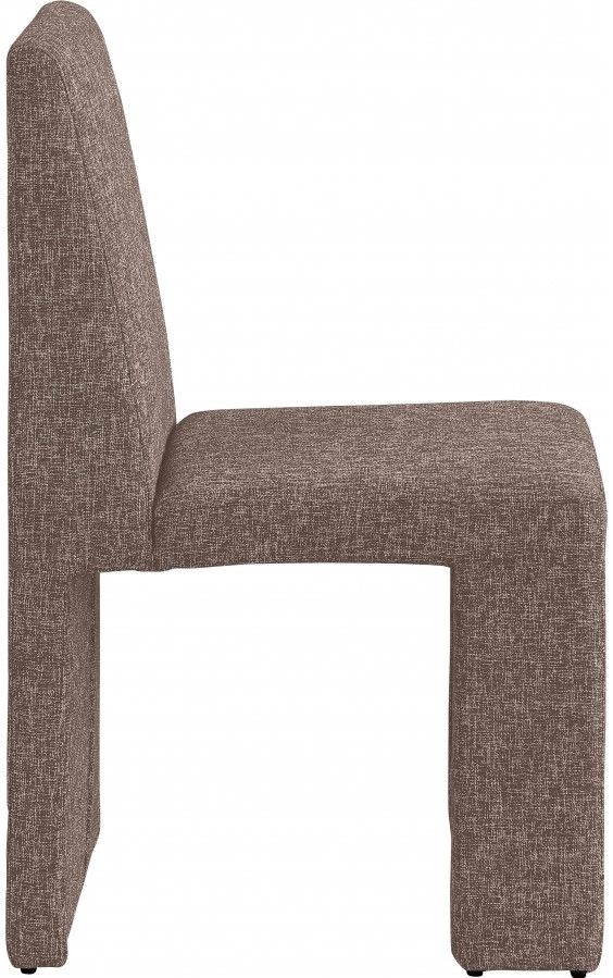 Meridian Furniture Benson Brown Linen Upholstered Dining Side Chair-1