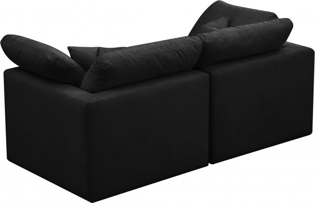 Meridian Furniture Plush Black Velvet Standard Cloud Modular Sofa-1