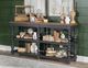 Legacy Classic Vintage Market Barnwood Oak Console Table with Kettle Black Base-4