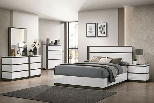 Furniture of America® Birsfelden Metallic Gray/White Chest-1