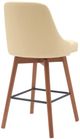 Armen Living Sicily Cream/Walnut Swivel Counter Stool-2