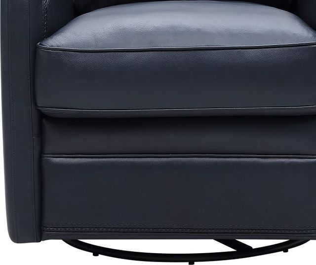Leather Italia™ Georgetowne Turner Blue Swivel Glider Chair-1