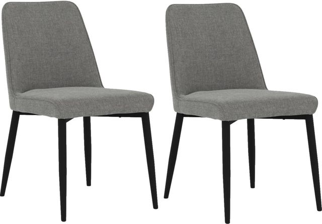 Emerald Home Trista 2-Piece Gray Upholstered Dining Chair Set-0