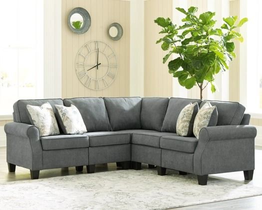 Signature Design by Ashley® Alessio 4-Piece Charcoal Sectional-2