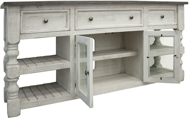 International Furniture Direct Stone Weathered Gray/White 70" TV Stand-0