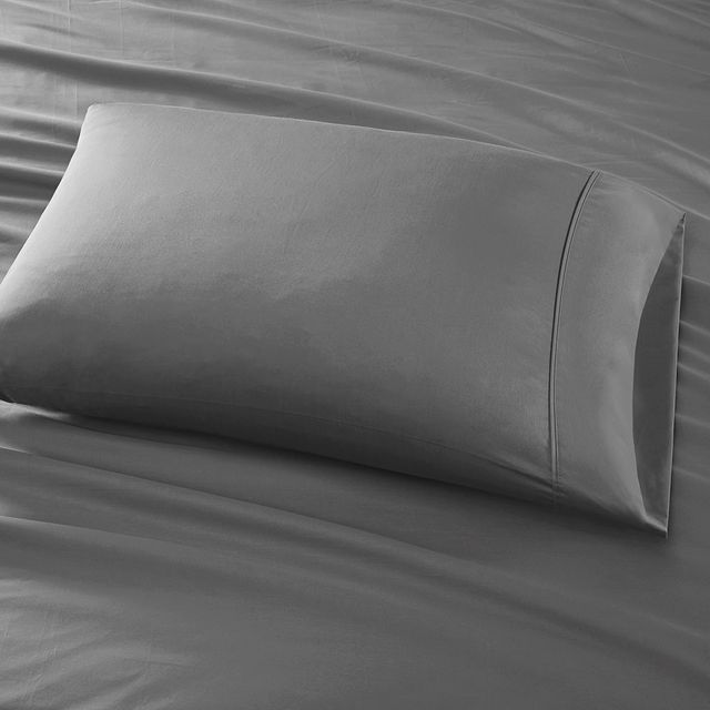 Olliix by Sleep Philosophy Grey Queen 300 Thread Count Liquid Cotton Sheet Set-2