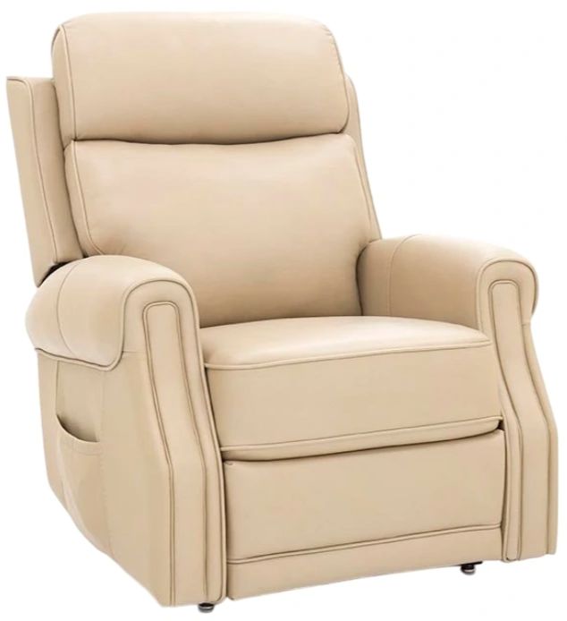 BarcaLounger® Lance Sorrento Sand Leather Power Lift Recliner-0