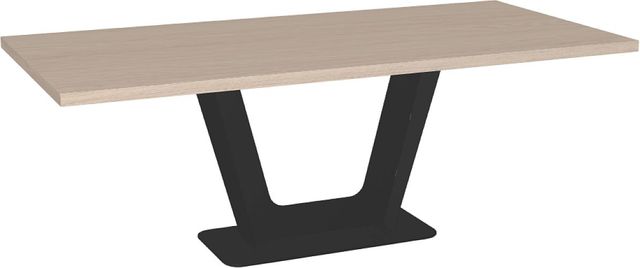 Amisco Customizable Amelia 84" Rectangular Dining Table with 1.63" White Oak Veneer Top-0