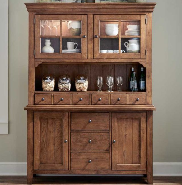 Liberty Furniture Hearthstone Ridge Tobacco Hutch and Buffet-1