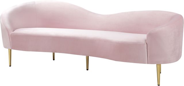 Meridian Furniture Ritz Pink Velvet Sofa-0