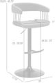 Armen Living Calista Black/Gray Adjustable Height Stool-2