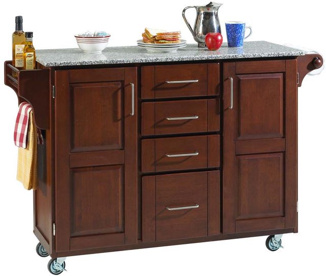 homestyles® Create-a-Cart Cherry/Salt-and-Pepper Granite Kitchen Cart-1