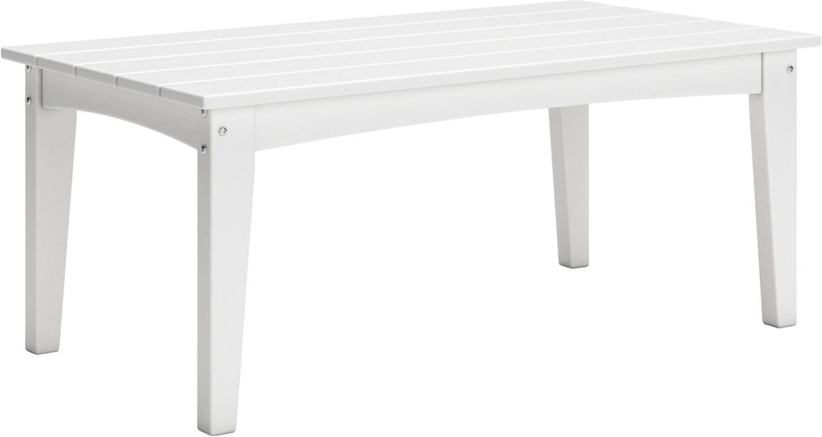 Signature Design by Ashley® Hyland Wave White Polyethylene Outdoor Cocktail Table