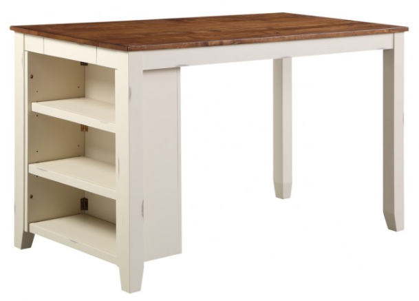 Winners Only® Woodbridge Spice 60" Storage Tall Table with White Base-0