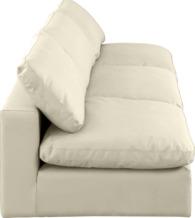 Meridian Furniture Comfy 3-Piece Cream Leather Modular Sofa-2