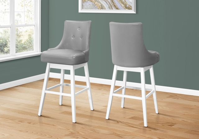 Monarch Specialties Inc. Set of 2 Grey Bar Stools-0