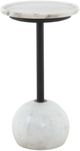 Four Hands Viola Polished White Accent Table with Dark Kettle Black Base-0