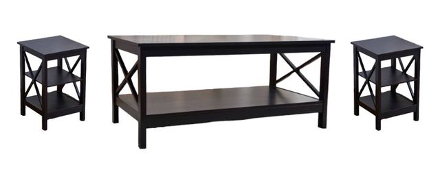 Milton Greens Stars 3-Piece Black Occasional Table Set-0