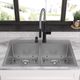 Elkay Crosstown® 3-Piece Polished Satin 33" x 22" x 9" 2-Hole Equal Double Bowl Dual Mount Sink Set-4