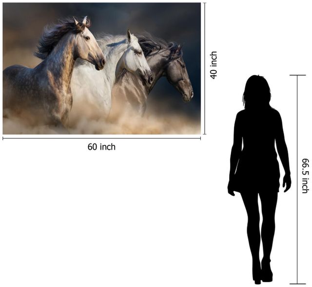Classy Living Wild Stallion Trio Wall Art-2