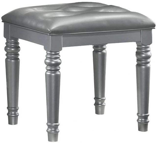 New Classic® Home Furnishings Valentino Silver Vanity Stool-0