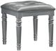 New Classic® Home Furnishings Valentino Silver Vanity Stool-0