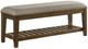 Intercon Andover Gray/Walnut Upholstered Bench-0